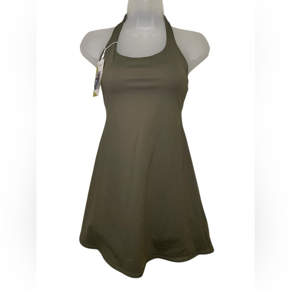 Halara Softlyzero™ Plush Halter New NWT Green Backless Active Dress Size XS - Picture 3 of 7